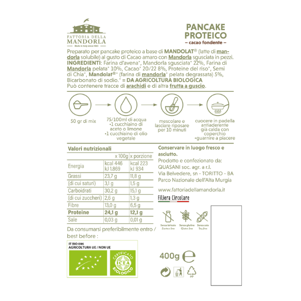 Pancake Proteico Cacao Fondente-400G