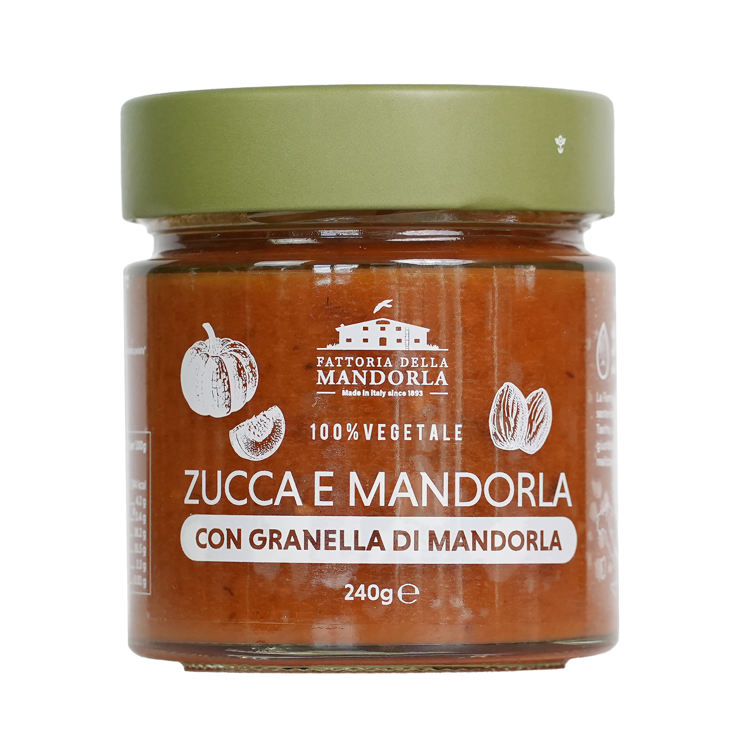 ZUCCA E MANDORLA CON GRANELLA DI MANDORLA 240g