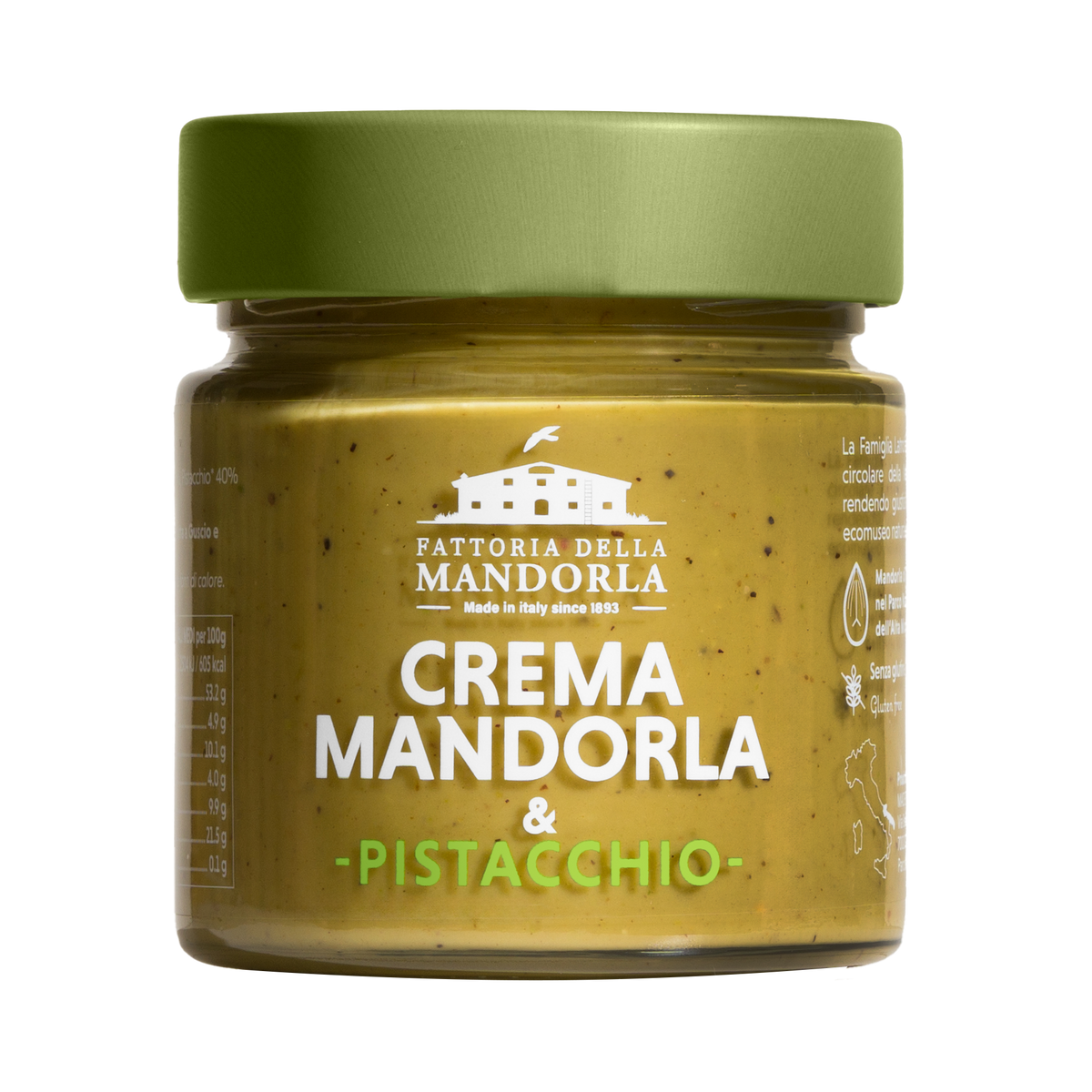 Crema 100% Mandorla e Pistacchio 200 g inclusa con Mandorlone pistacchio