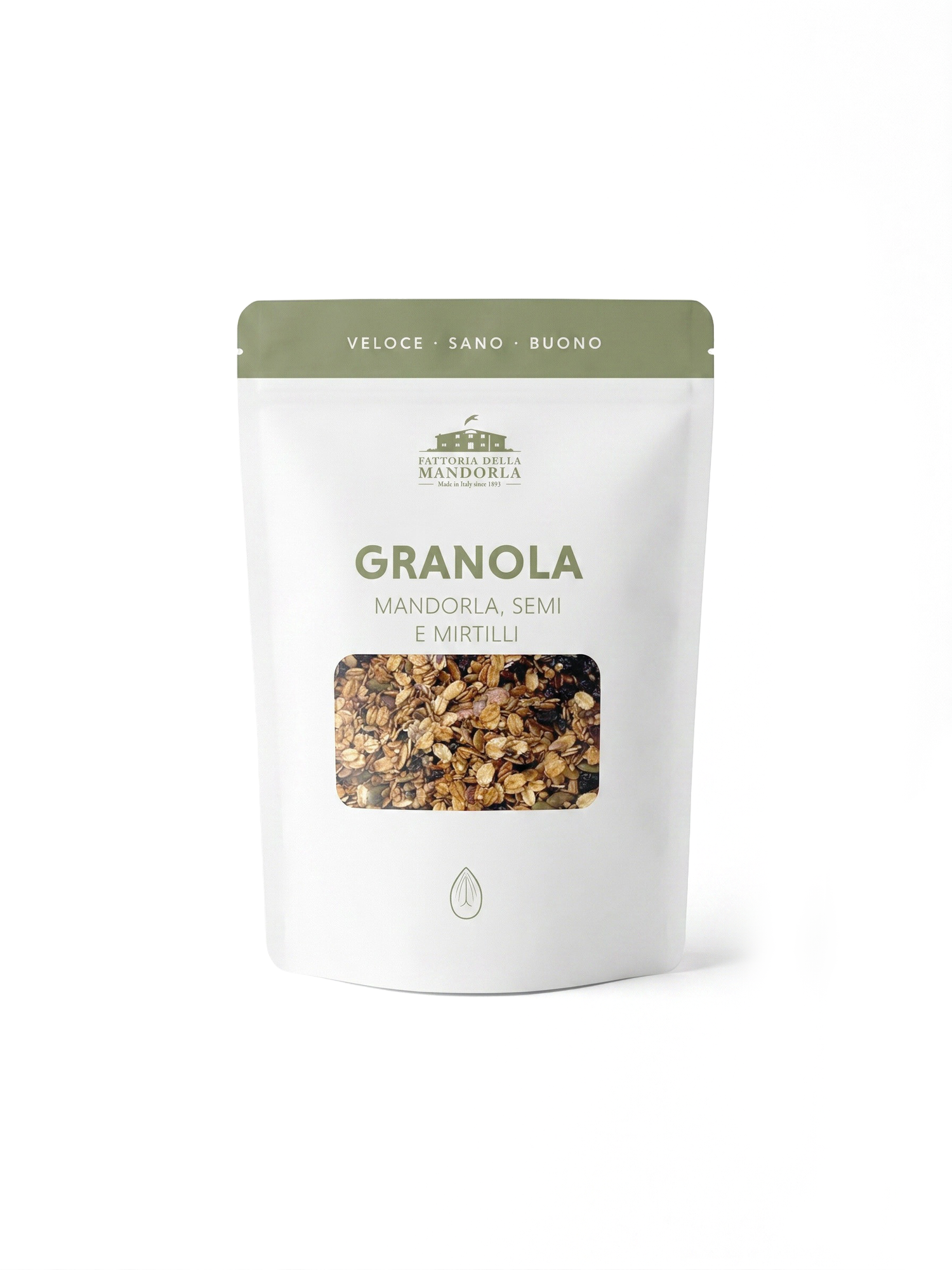 GRANOLA  MANDORLA, SEMI E  MIRTILLI BIO - Busta gr. 400