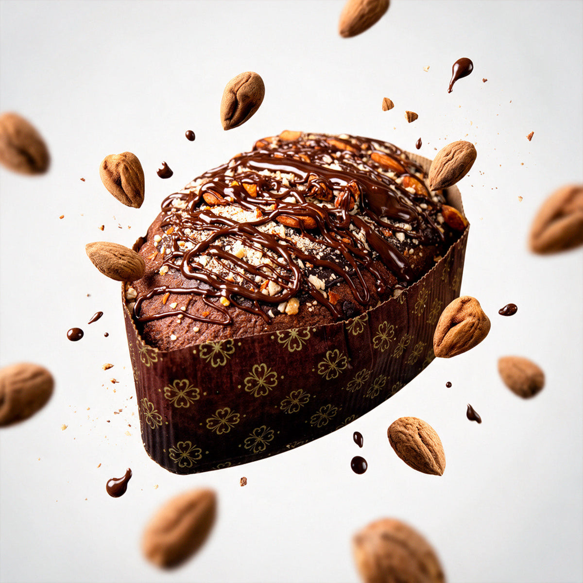 Mandorlone Bio al cioccolato e mandorla, fondo bianco