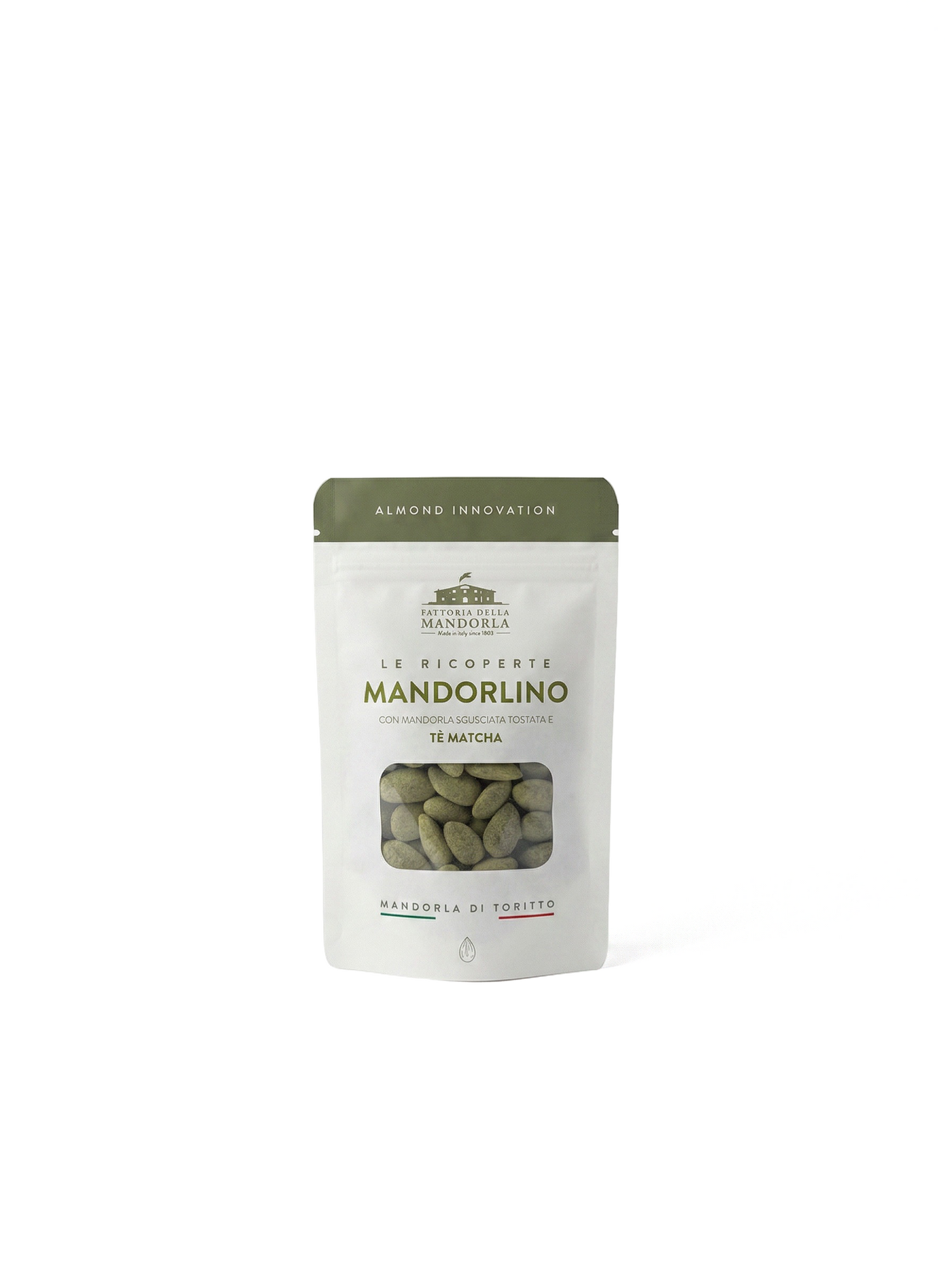 MANDORLA RICOPERTA - CIOCCOLATO E TE' MATCHA - 80g