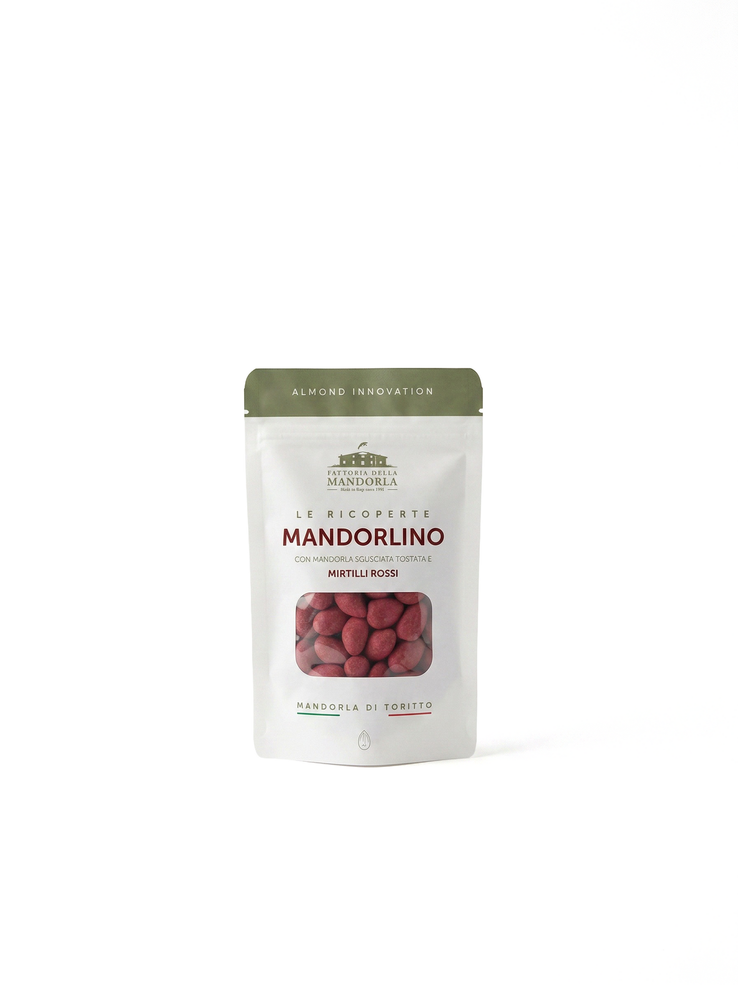 MANDORLA RICOPERTA - CIOCCOLATO E MIRTILLI ROSSI - 80g