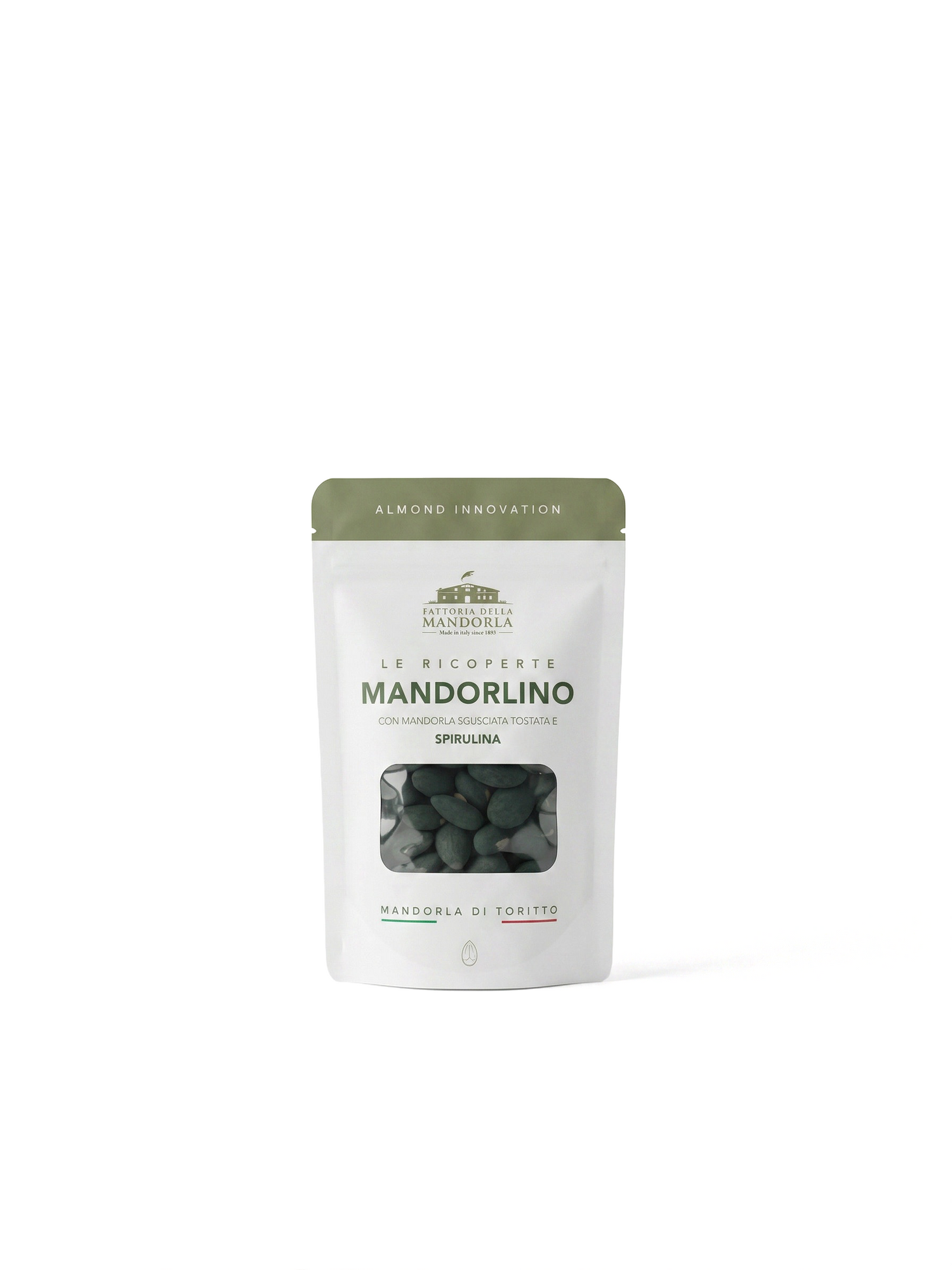 MANDORLA RICOPERTA - CIOCCOLATO E SPIRULINA - 80g