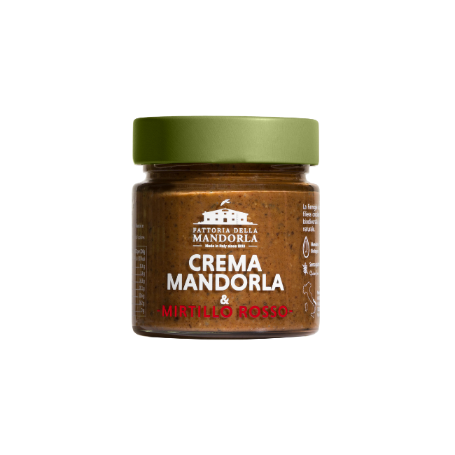 CREMA MIRTILLI ROSSI E MANDORLA -  200gr